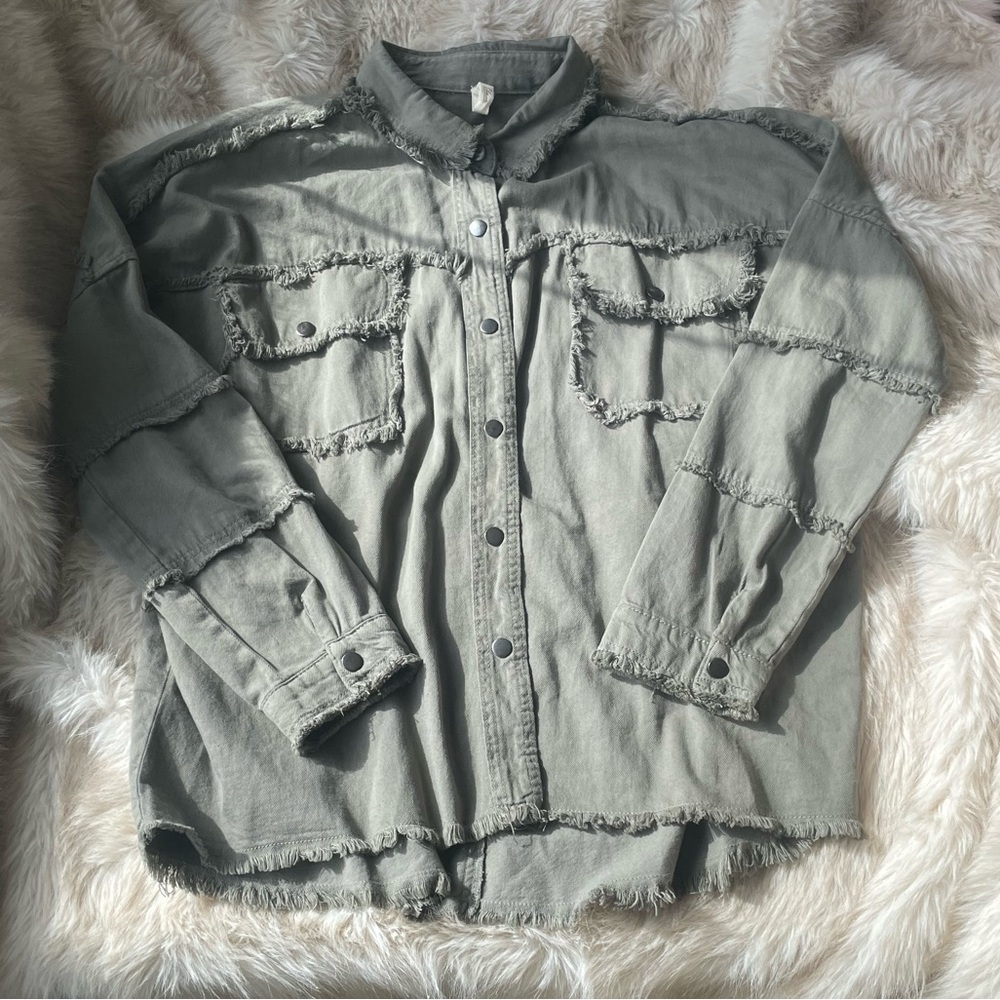 Elan Rock & Roll Olive Military-Style Jacket - Picture 2 of 5